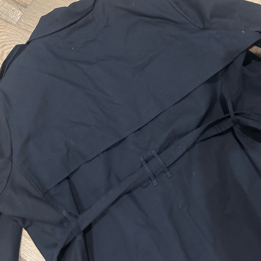 Mango MNG navy blue double-breasted water-repellent trench coat with a belt 2XL - Picture 12 of 12